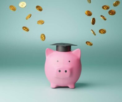Student loan and piggy bank concept